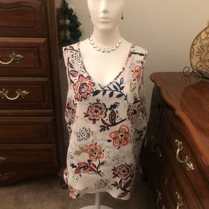 NWT Sleeveless blouse with crossover bottom and longer back. See desc.